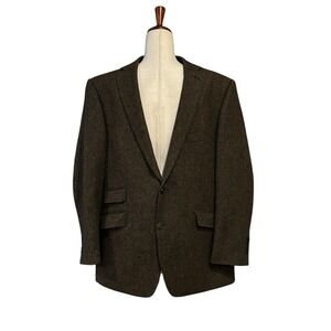 Mason & Sons Brown Barleycorn Tweed Jacket Wool Blazer Conduit Cut Men's Size 46